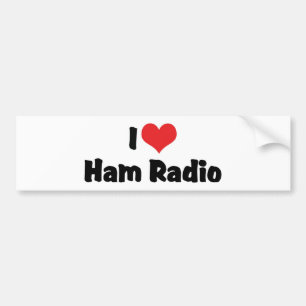 Pegatina Para Coche Amo Heart Ham Radio - Amante de Radioaficionado