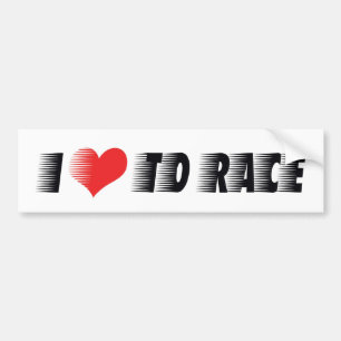Pegatina Para Coche Amo Heart To Race - Amante de las carreras de coch