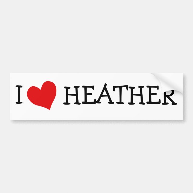Pegatina Para Coche Amo Heather (Frente)