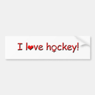 Pegatina Para Coche ¡Amo hockey! - Chicas/deportes para mujer