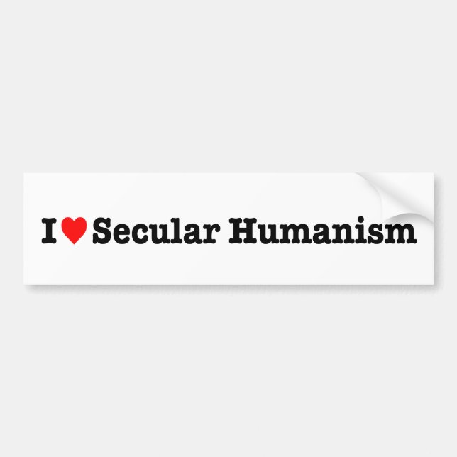 PEGATINA PARA COCHE "AMO HUMANISMO SECULAR" (Frente)