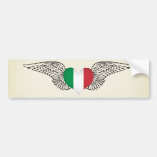 Pegatina Para Coche Amo Italia - alas