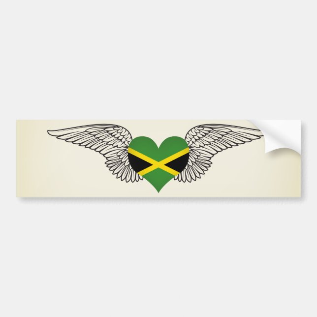 Pegatina Para Coche Amo Jamaica - alas (Frente)