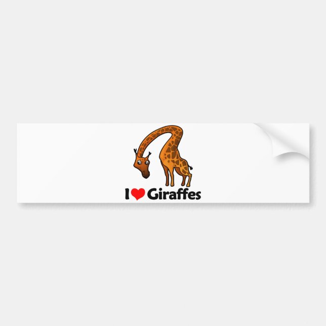 Pegatina Para Coche Amo jirafas (Frente)