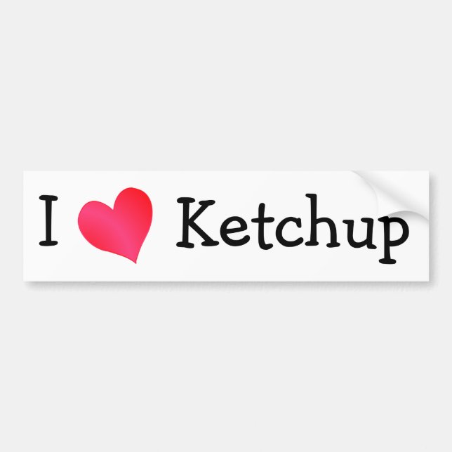 Pegatina Para Coche Amo Ketchup (Frente)