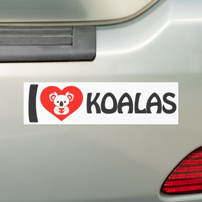 Pegatina Para Coche Amo Koalas (en coche)