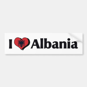 Pegatina Para Coche Amo la bandera de Albania