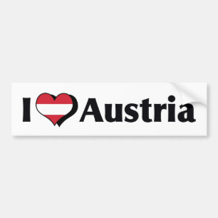 Pegatina Para Coche Amo la bandera de Austria