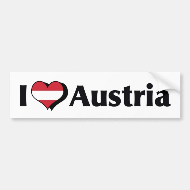 Pegatina Para Coche Amo la bandera de Austria (Frente)