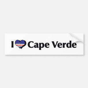 Pegatina Para Coche Amo la bandera de Cabo Verde