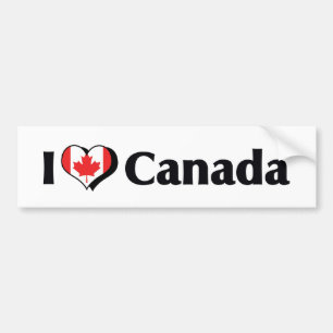 Pegatina Para Coche Amo la bandera de Canadá