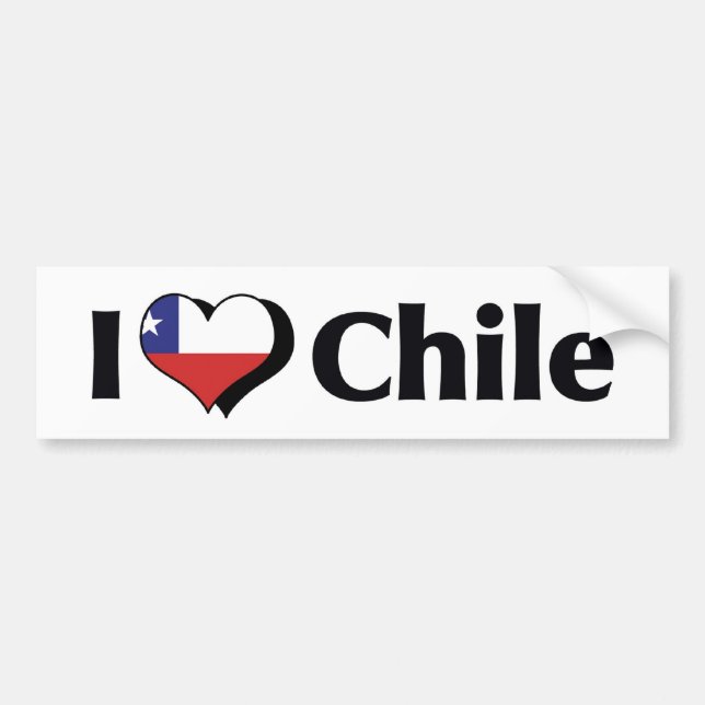 Pegatina Para Coche Amo la bandera de Chile (Frente)