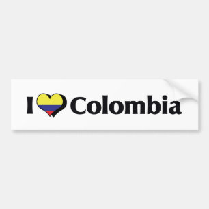 Pegatina Para Coche Amo la bandera de Colombia
