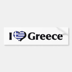 Pegatina Para Coche Amo la bandera de Grecia