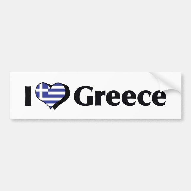 Pegatina Para Coche Amo la bandera de Grecia (Frente)