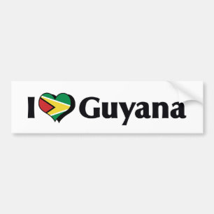 Pegatina Para Coche Amo la bandera de Guyana