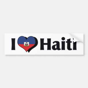 Pegatina Para Coche Amo la bandera de Haití