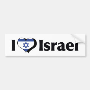 Pegatina Para Coche Amo la bandera de Israel
