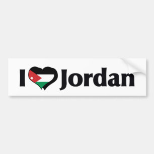 Pegatina Para Coche Amo la bandera de Jordania