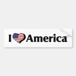 Pegatina Para Coche Amo la bandera de los Estados Unidos USA