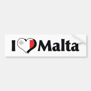 Pegatina Para Coche Amo la bandera de Malta