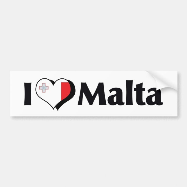 Pegatina Para Coche Amo la bandera de Malta (Frente)