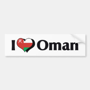 Pegatina Para Coche Amo la bandera de Omán