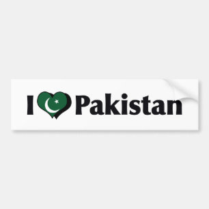 Pegatina Para Coche Amo la bandera de Pakistán