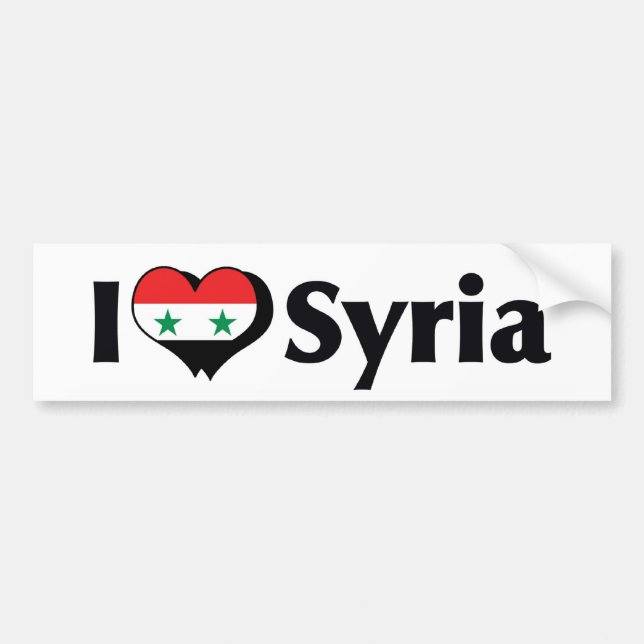 Pegatina Para Coche Amo la bandera de Siria (Frente)