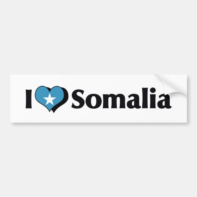 Pegatina Para Coche Amo la bandera de Somalia (Frente)