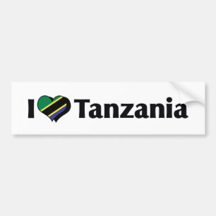 Pegatina Para Coche Amo la bandera de Tanzania