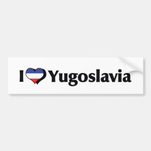 Pegatina Para Coche Amo la bandera de Yugoslavia