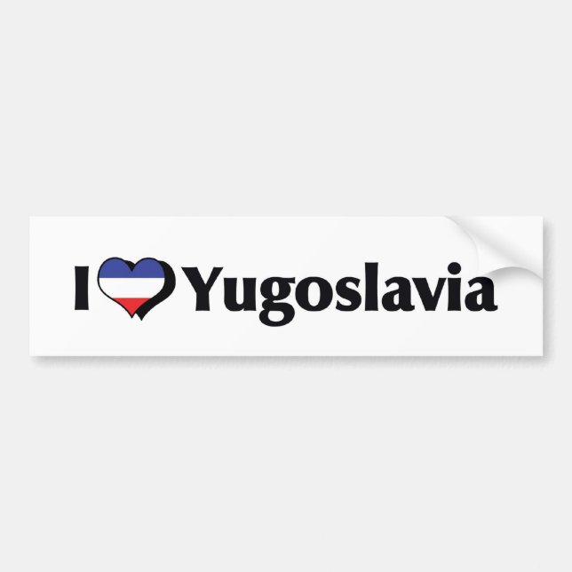 Pegatina Para Coche Amo la bandera de Yugoslavia (Frente)