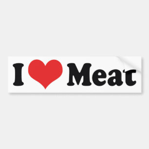 Pegatina Para Coche Amo la carne de corazón - Amante de la barbacoa de