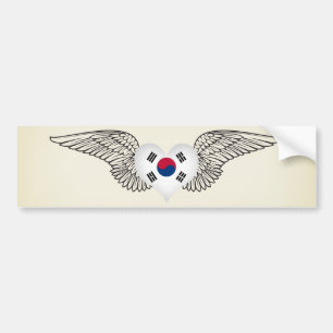 Pegatina Para Coche Amo la Corea del Sur - alas