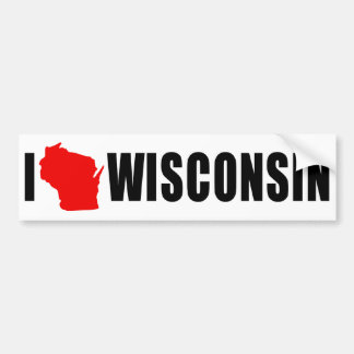 Pegatina Para Coche Amo La Forma De Wisconsin