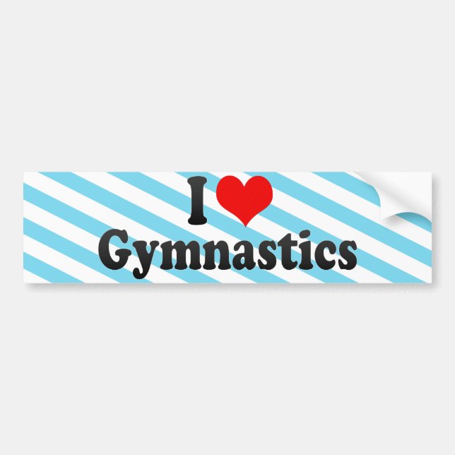 Pegatina Para Coche Amo la gimnasia (Frente)