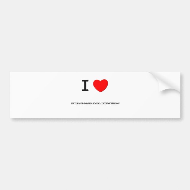 Pegatina Para Coche Amo la INTERVENCIÓN del SOCIAL de EVIDENCE-BASED (Frente)