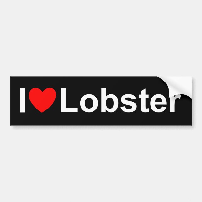 Pegatina Para Coche Amo la langosta (del corazón) (Frente)