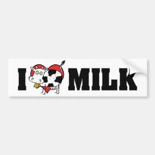 Pegatina Para Coche Amo la leche del corazón - Amante de los lácteos d