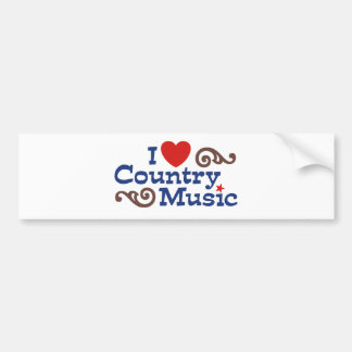 Pegatina Para Coche Amo la música country