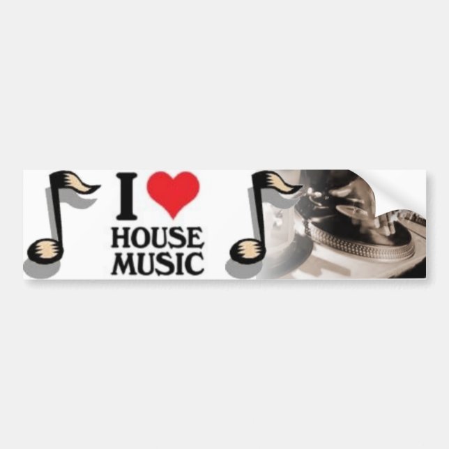 Pegatina Para Coche Amo la música house (Frente)
