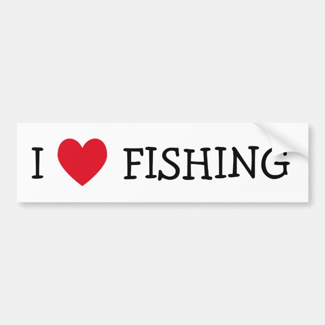 Pegatina Para Coche Amo La Pesca (Frente)