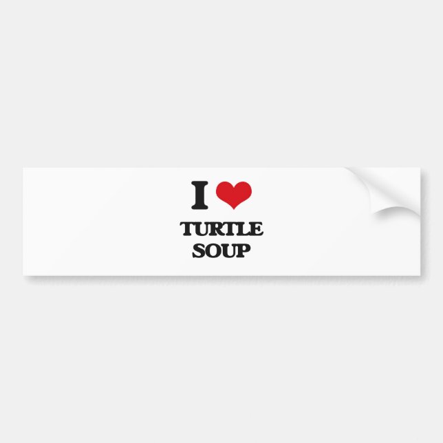 Pegatina Para Coche Amo la sopa de tortuga (Frente)