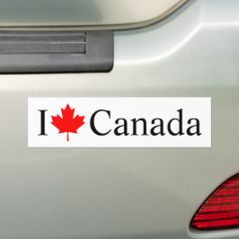 Pegatina Para Coche Amo la tipografía de Canadá con hojas de arce roja