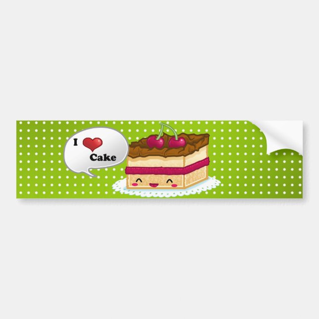 Pegatina Para Coche Amo la torta (Frente)