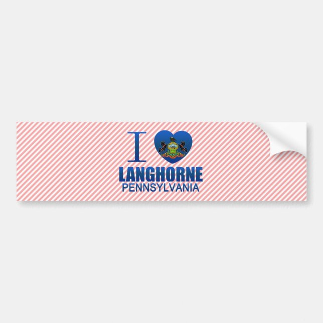Pegatina Para Coche Amo Langhorne, PA (Frente)