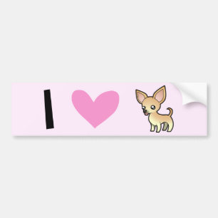 Pegatina Para Coche Amo las chihuahuas (la capa lisa)