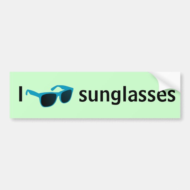 Pegatina Para Coche Amo las gafas de sol (Frente)