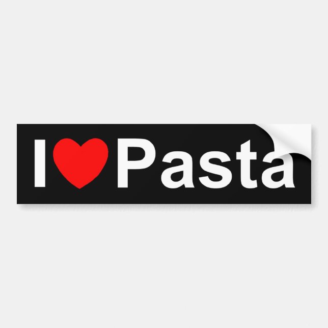 Pegatina Para Coche Amo las pastas (del corazón) (Frente)